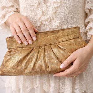 Lauren Merkin Shimmering Gold Clutch ✨
